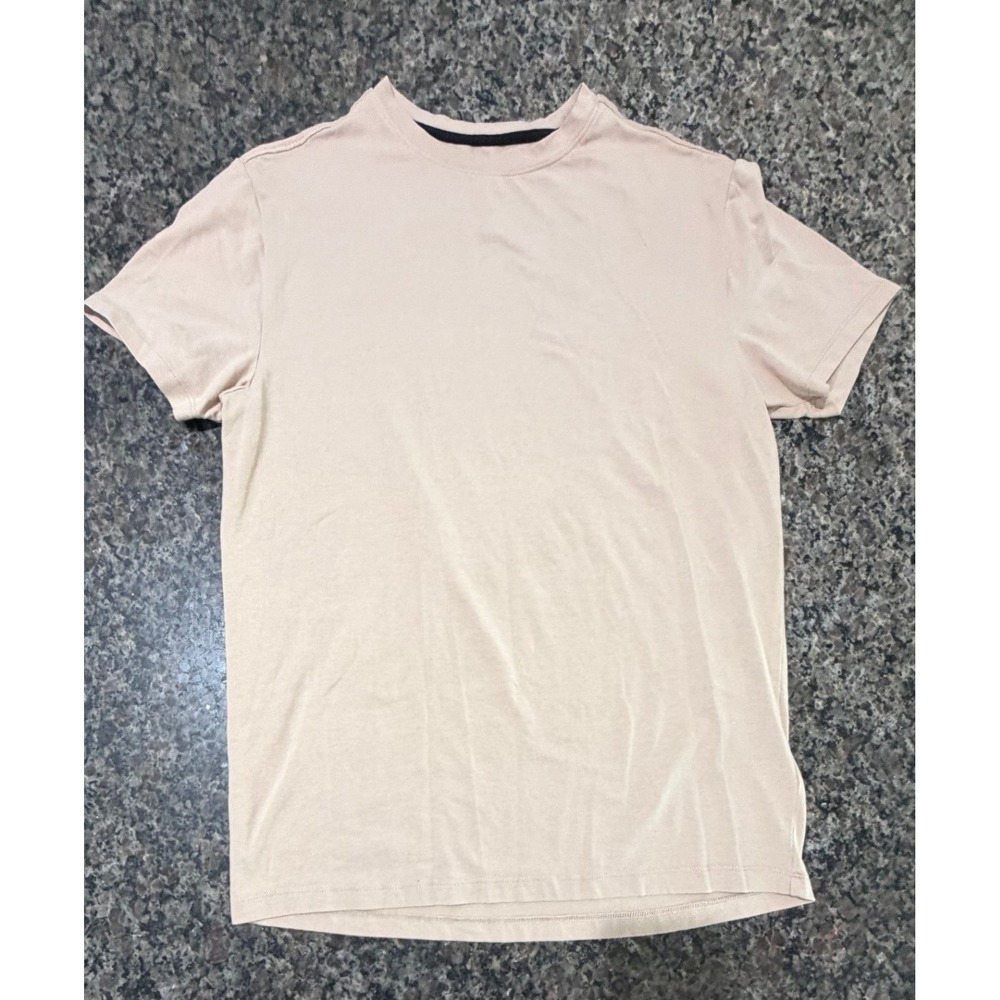 Williamrast Mens Tan Short Sleeve Crew Neck T-Shirt Solid Basic Casual Tee Small